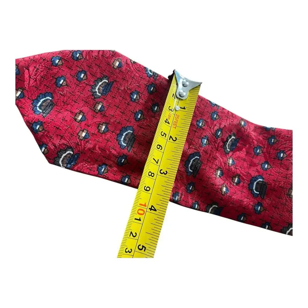 Vintage Christian Dior Monsieur Red Floral Silk Necktie